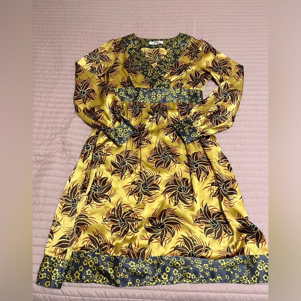 Tibi stunning Gold and Brown Silk Dress